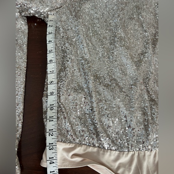 Rachel Zoe Champagne Sequin Bodysuit | L - Picture 10 of 15